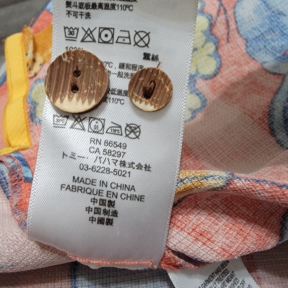 Tommy Bahama 100% Silk Orange Floral Shirt Size 3XB - Picture 13 of 13